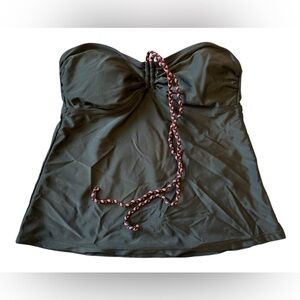 Black Halter Swimdress One Piece Ruched Adjustable Bathing Suit Size Medium